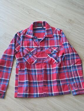 Naked & Famous Denim Red Plaid Work Shirt